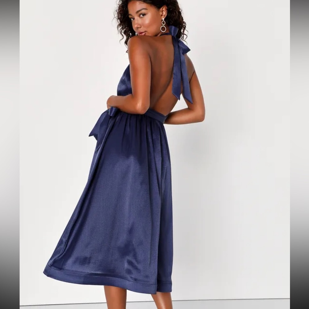 Lulus navy wedding guest dress - Picture 6 of 8